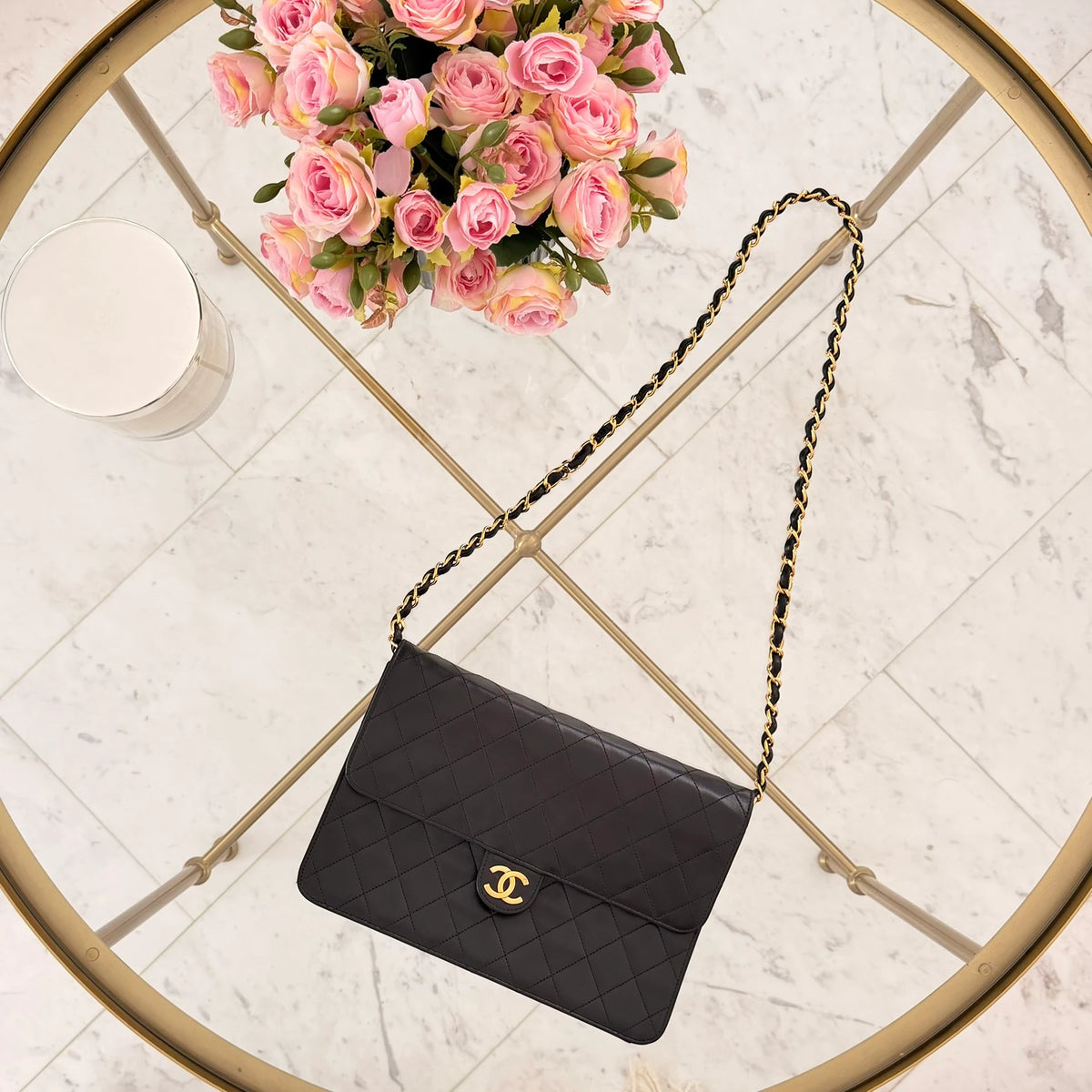 Chanel | 1997-1999 Medium CC Quilted Lambskin Single Flap shoulder bag