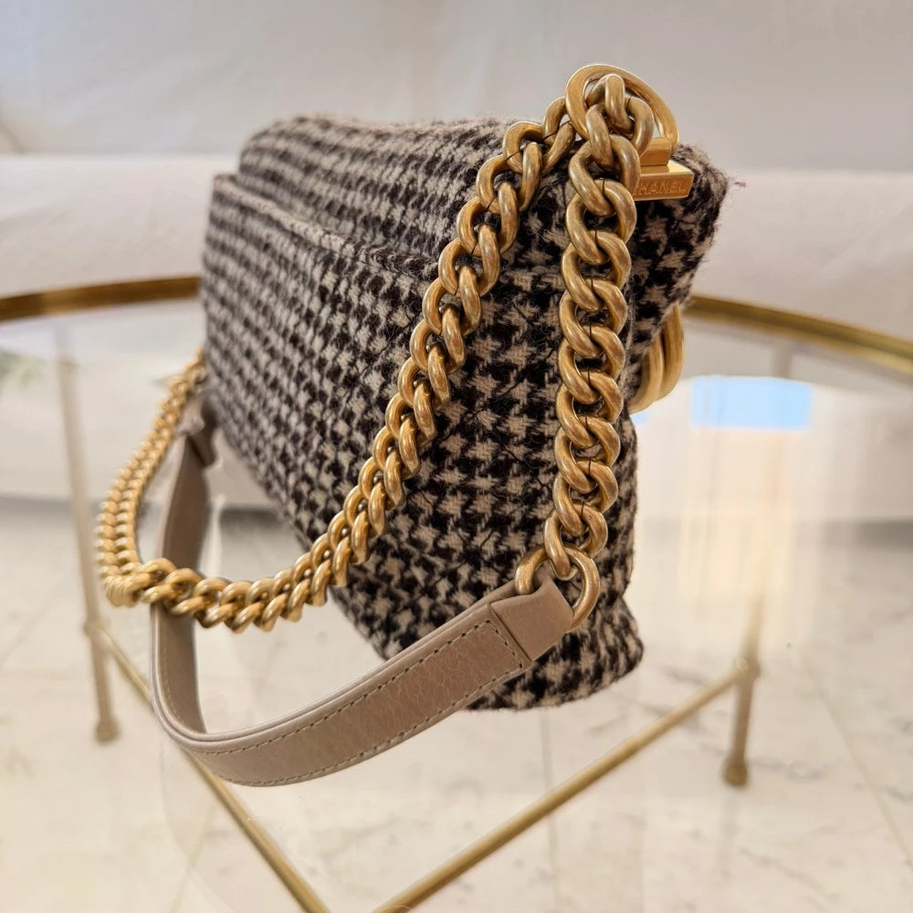 Chanel | Torebka listonoszka na ramię Tabatière Tweed & Calfskin Kisslock, rozmiar średni, 2015-2016