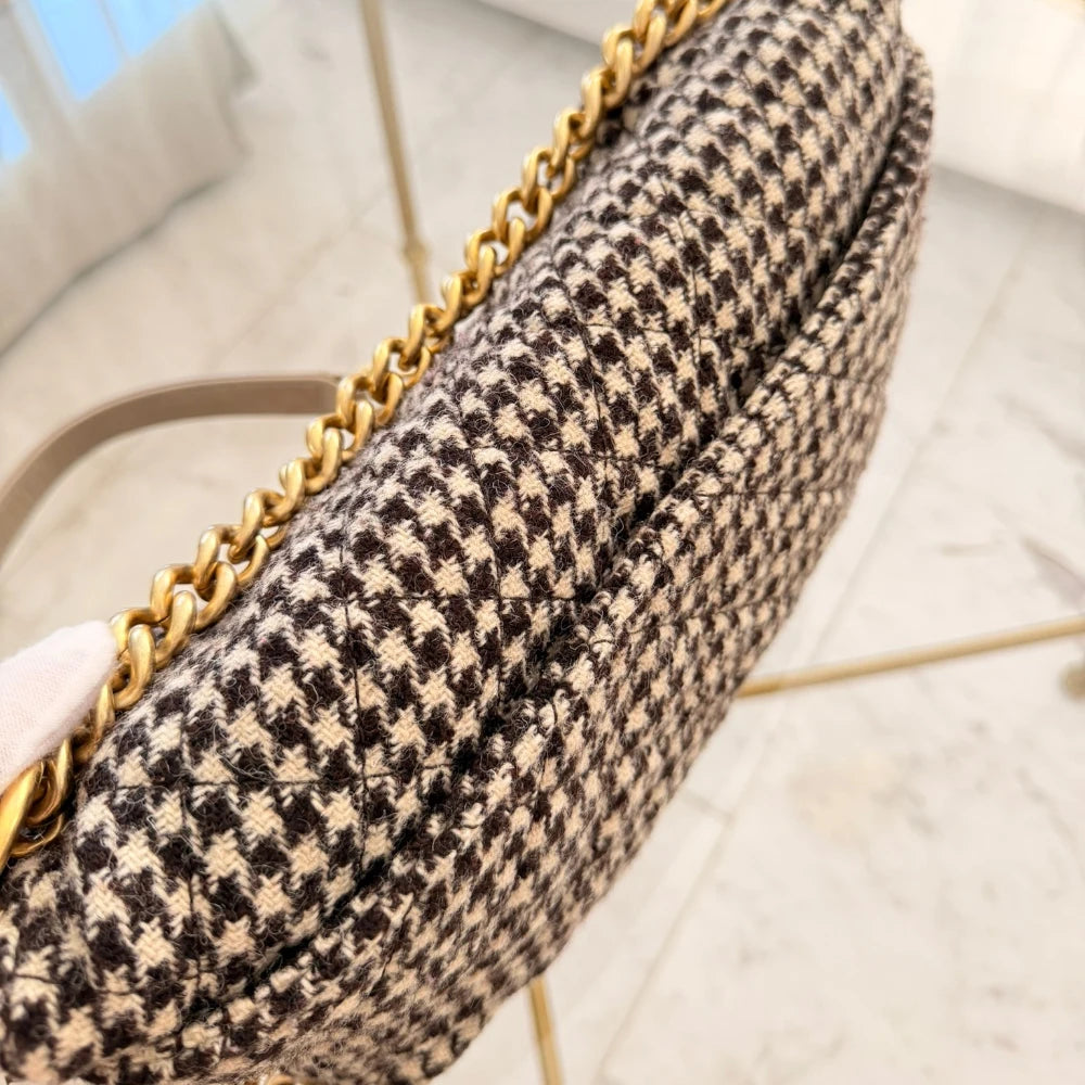 Chanel | Torebka listonoszka na ramię Tabatière Tweed & Calfskin Kisslock, rozmiar średni, 2015-2016