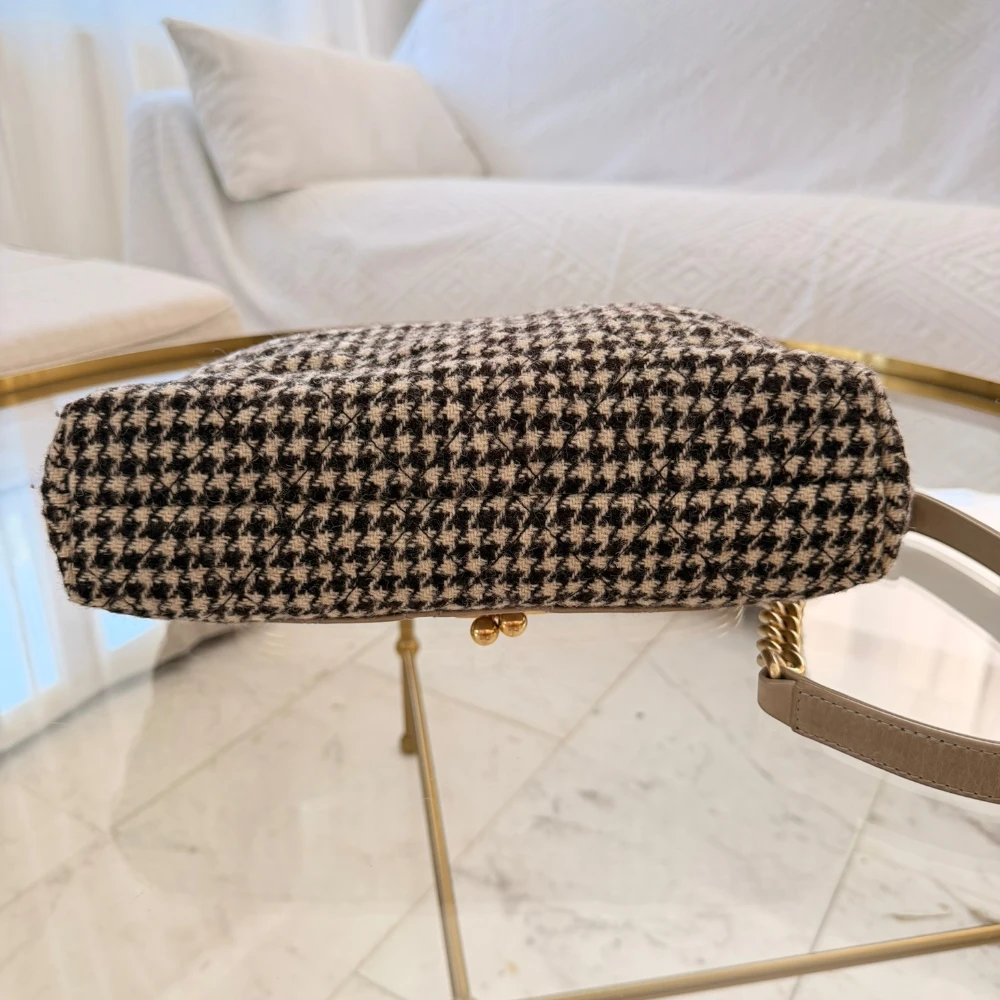 Chanel | Torebka listonoszka na ramię Tabatière Tweed & Calfskin Kisslock, rozmiar średni, 2015-2016