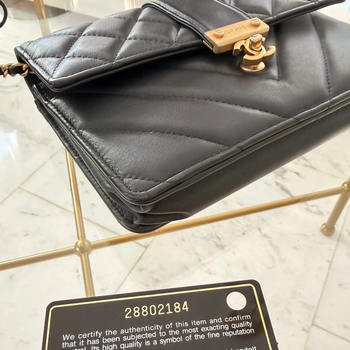 Chanel | Torebka na ramię Golden Class Wallet On Chain z pikowanej skóry cielęcej