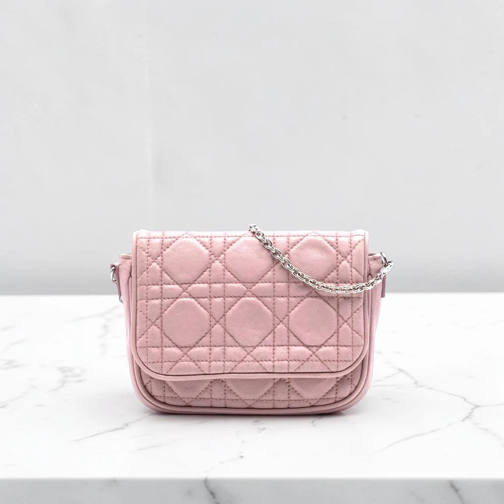 Dior | 2009 Mini Lambskin Cannage Lady Dior Chain Crossbody Bag