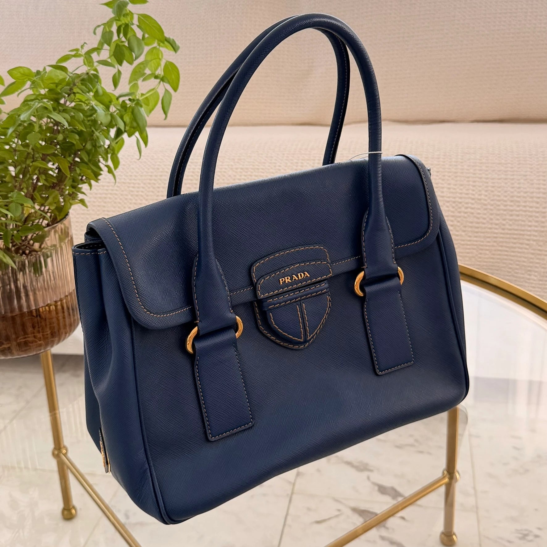 Prada | Saffiano Lux Pattina satchel Baltico