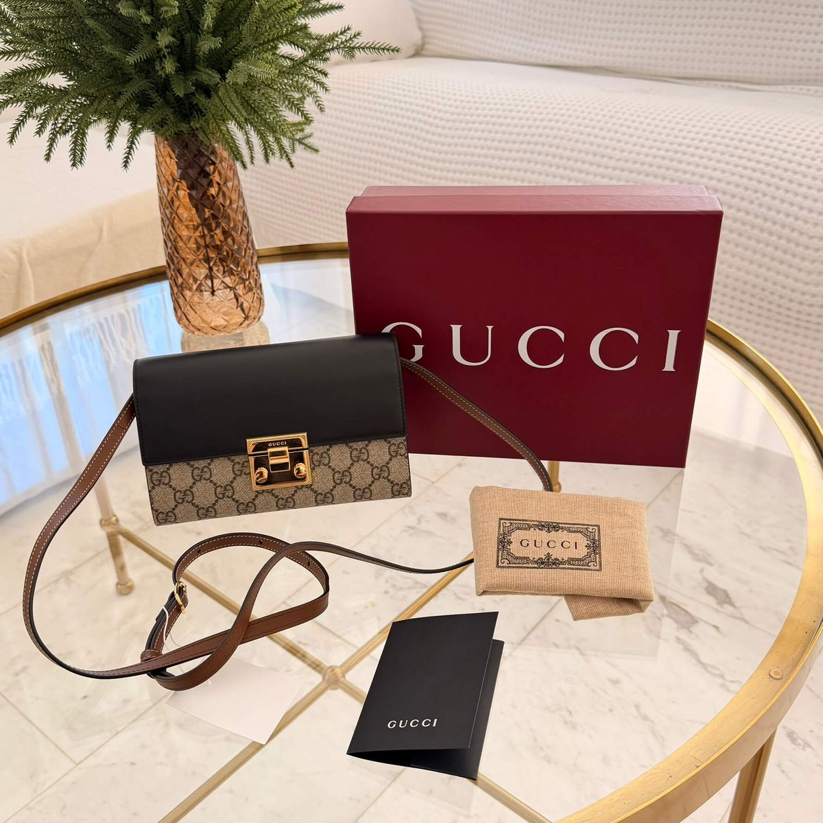 Gucci | Small GG Supreme Padlock Wallet on Strap