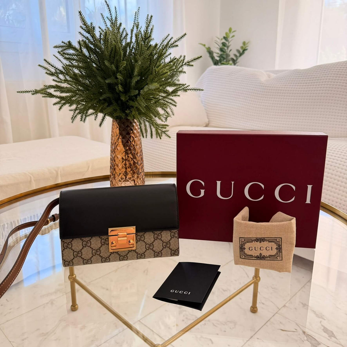 Gucci | Small GG Supreme Padlock Wallet on Strap