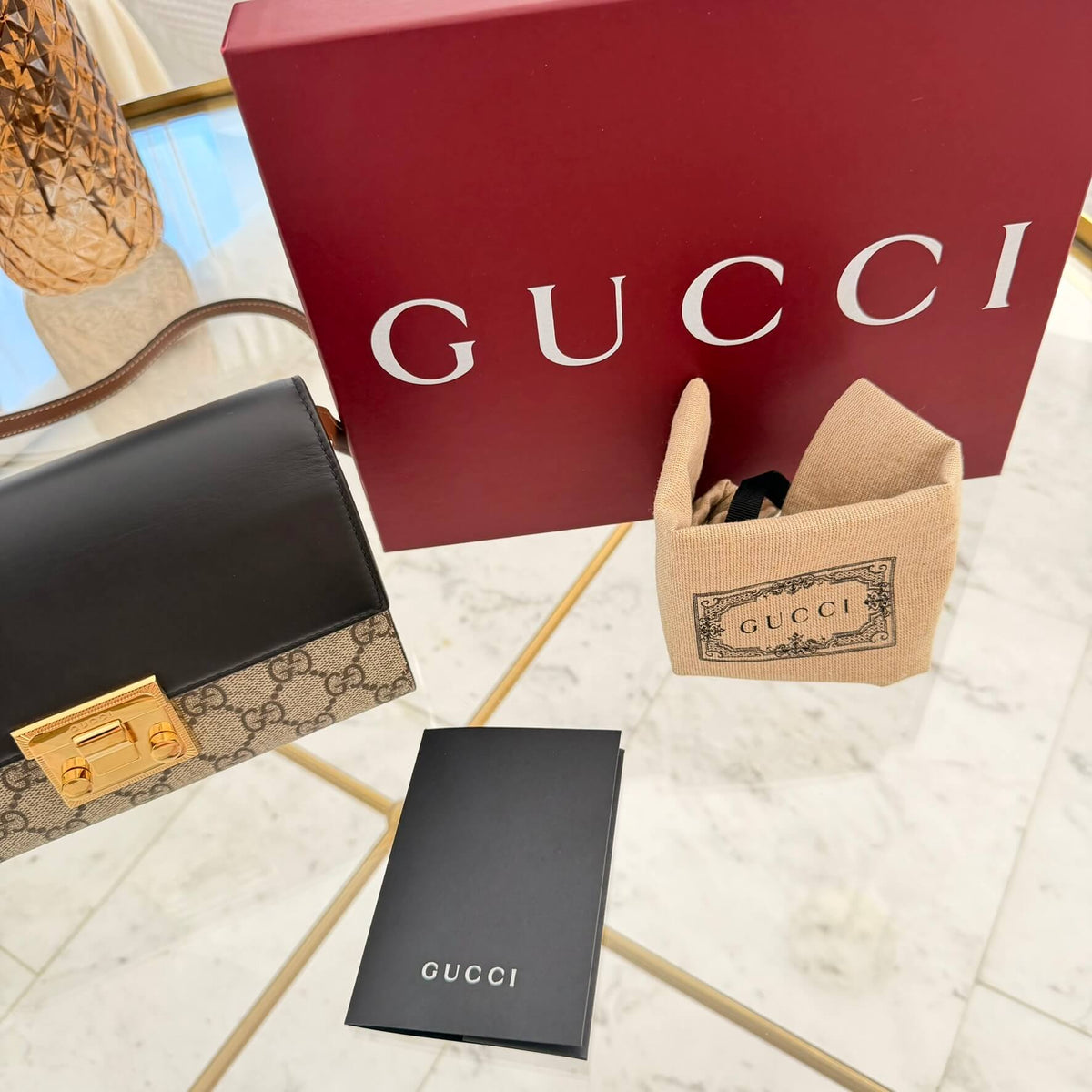 Gucci | Small GG Supreme Padlock Wallet on Strap