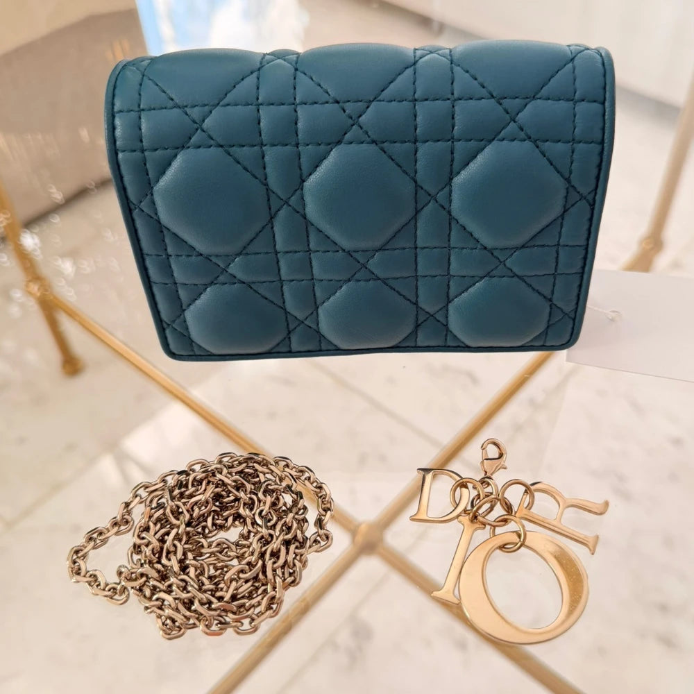 Dior | Lambskin Cannage Waist Pouch on Chain Crossbody Bag