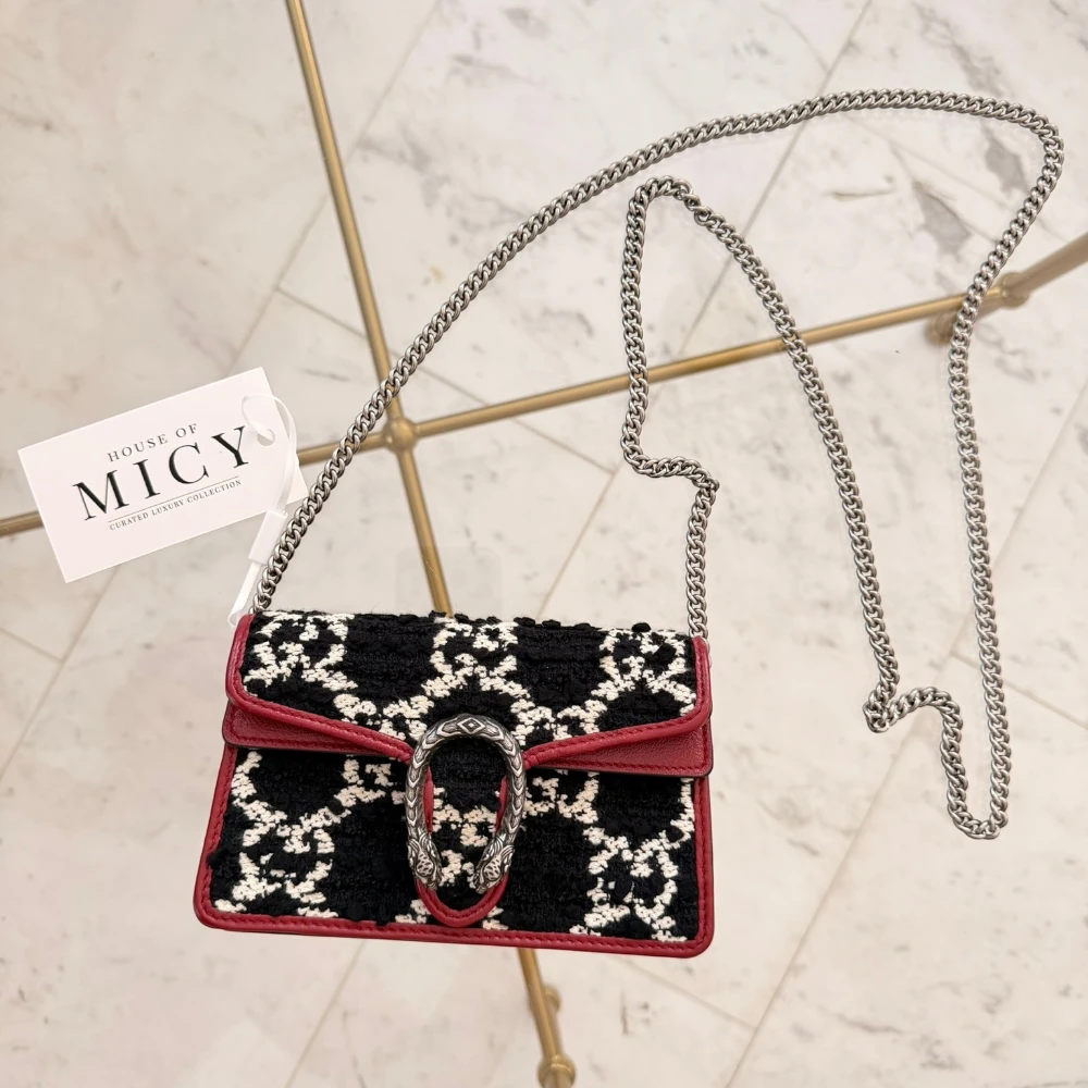 Gucci | Dionysus Super Mini GG Tweed Chain Crossbody Bag