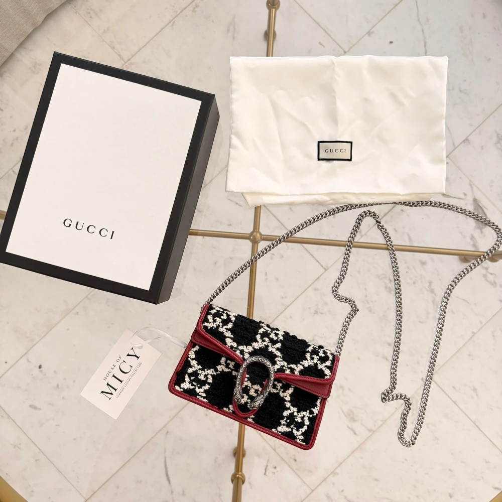 Gucci | Dionysus Super Mini GG Tweed Chain Crossbody Bag