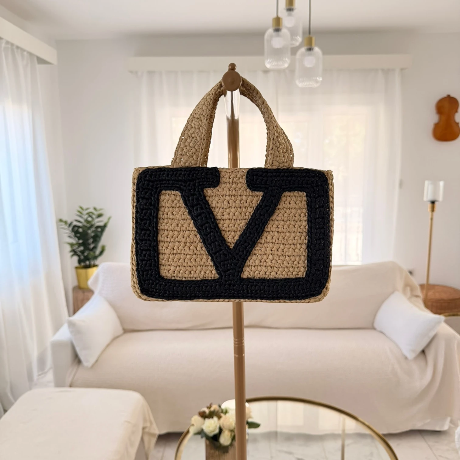 Valentino Garavani  | Viva Superstar small raffia tote bag