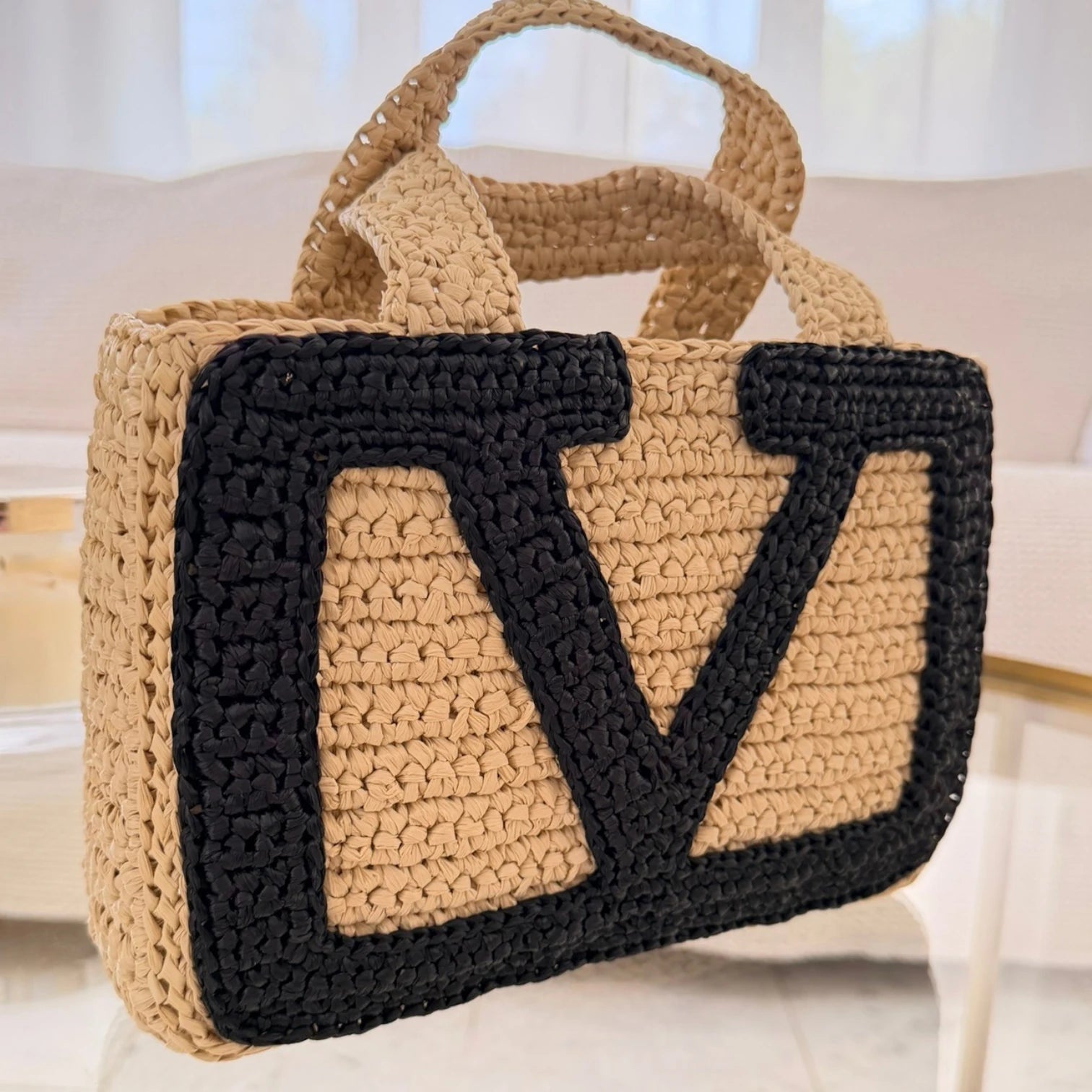 Valentino Garavani  | Viva Superstar small raffia tote bag