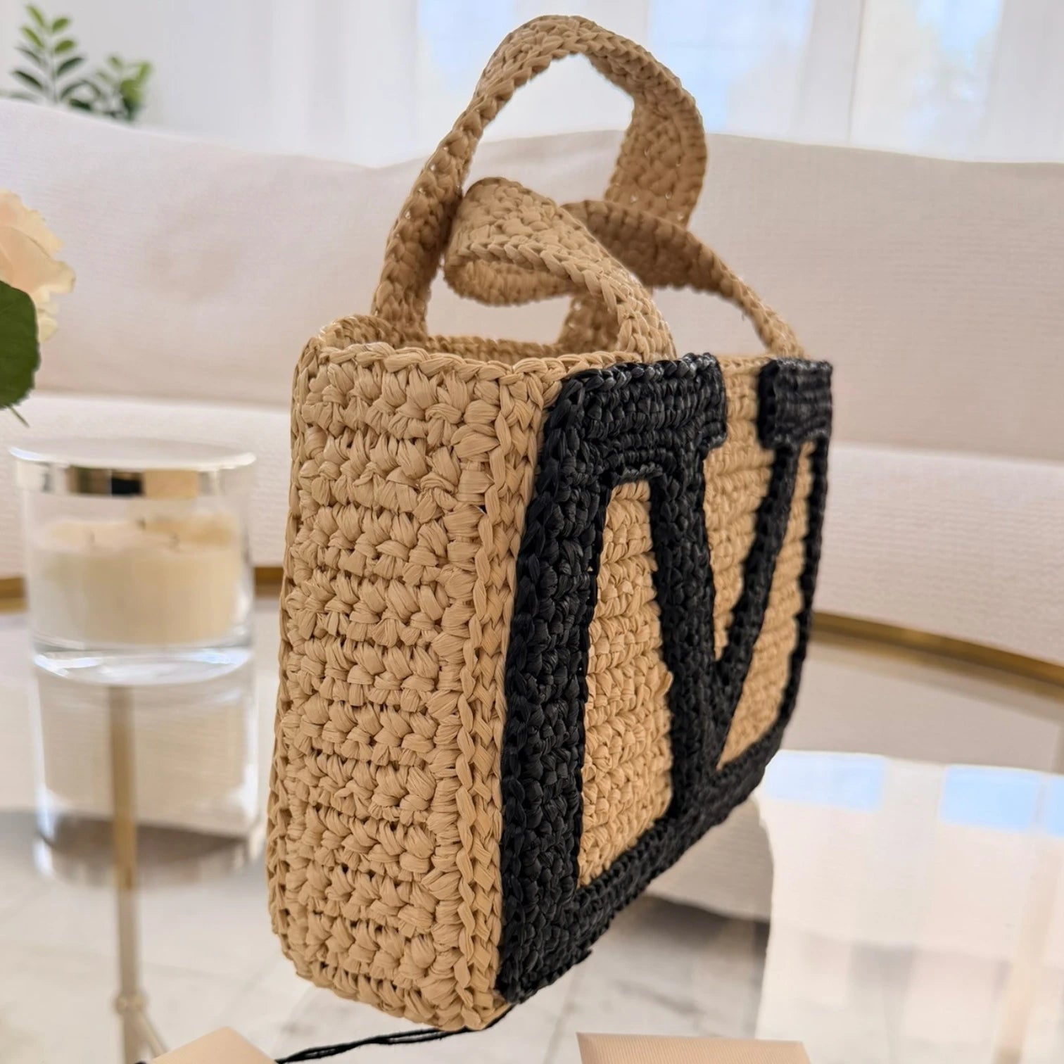Valentino Garavani  | Viva Superstar small raffia tote bag
