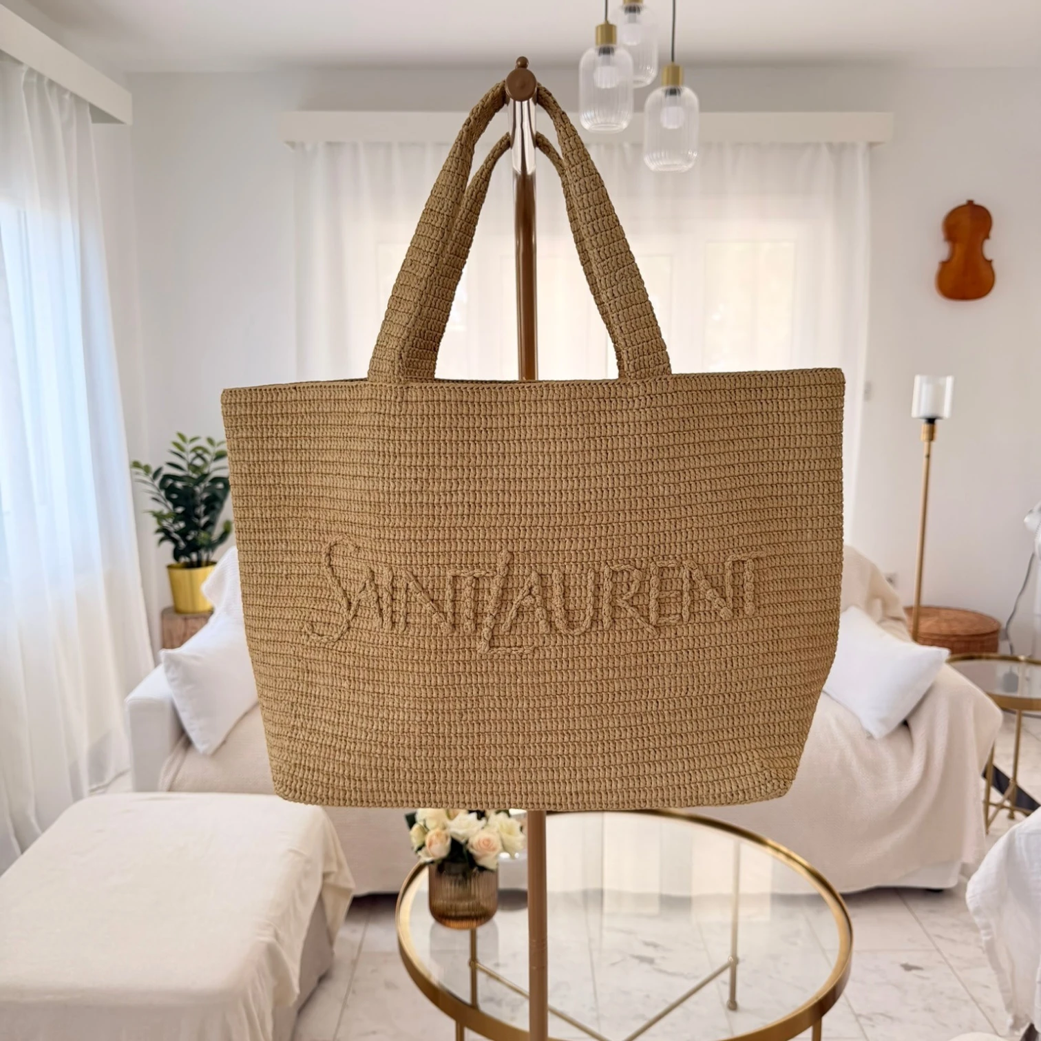 Saint Laurent  | Extra Large Raffia tote bag