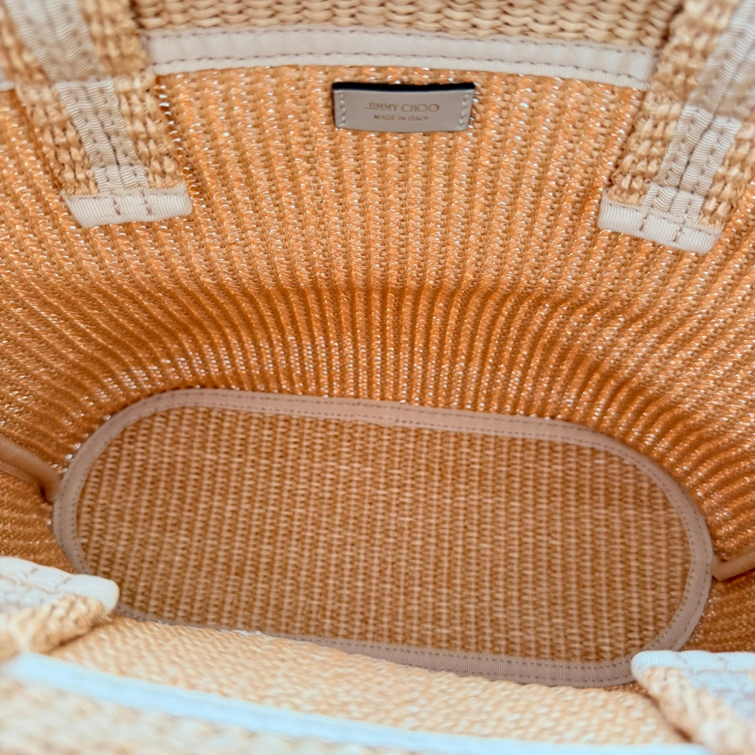 Jimmy Choo  | Logo raffia beach bag