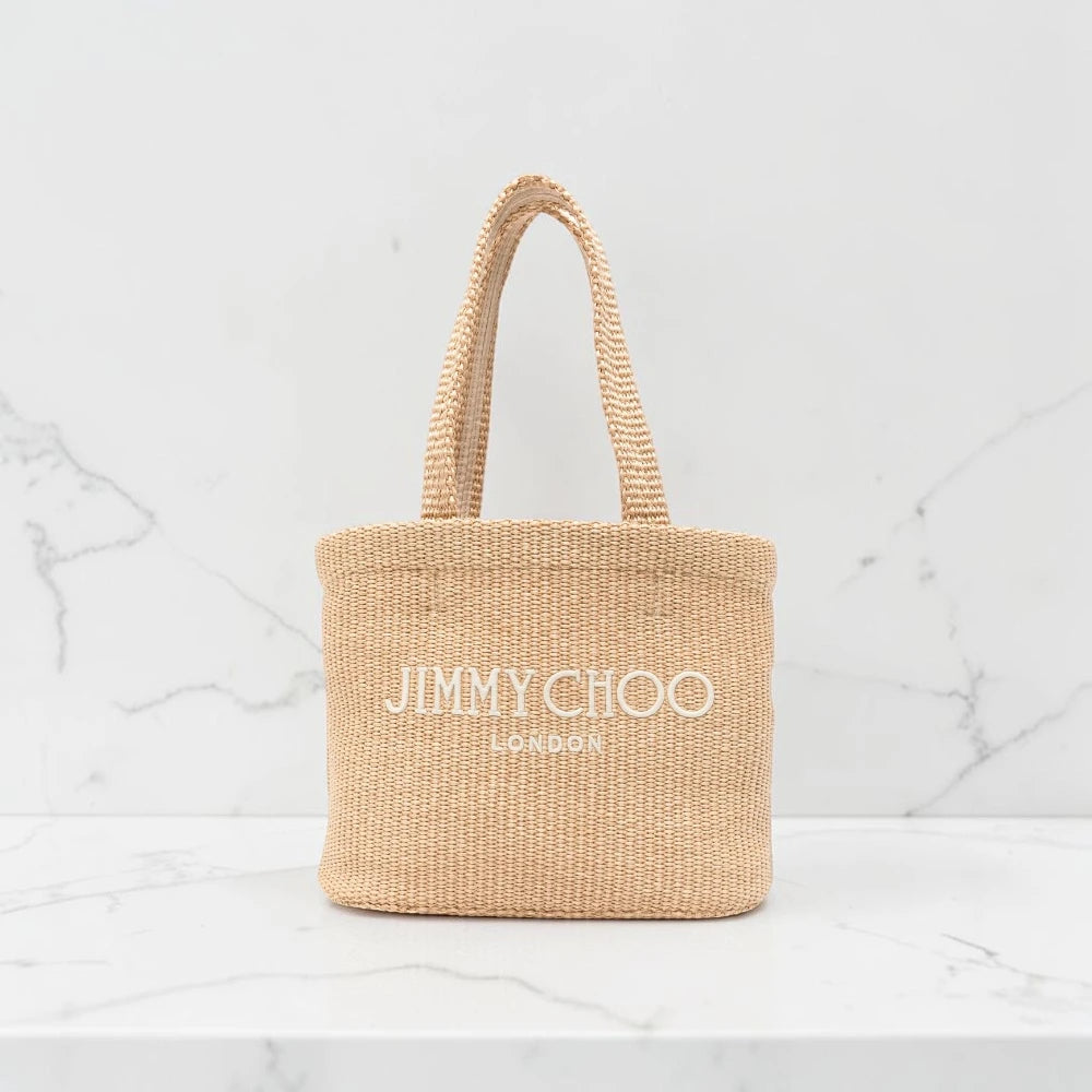 Jimmy Choo  | Logo raffia beach bag