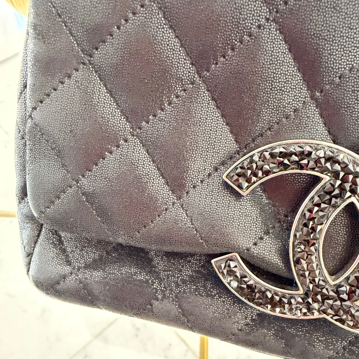 Wear of the Chanel iridescent caviar crystal CC Wallet On Chain crossbody, silver hardware available in Cyprus at HOUSE of MICY
