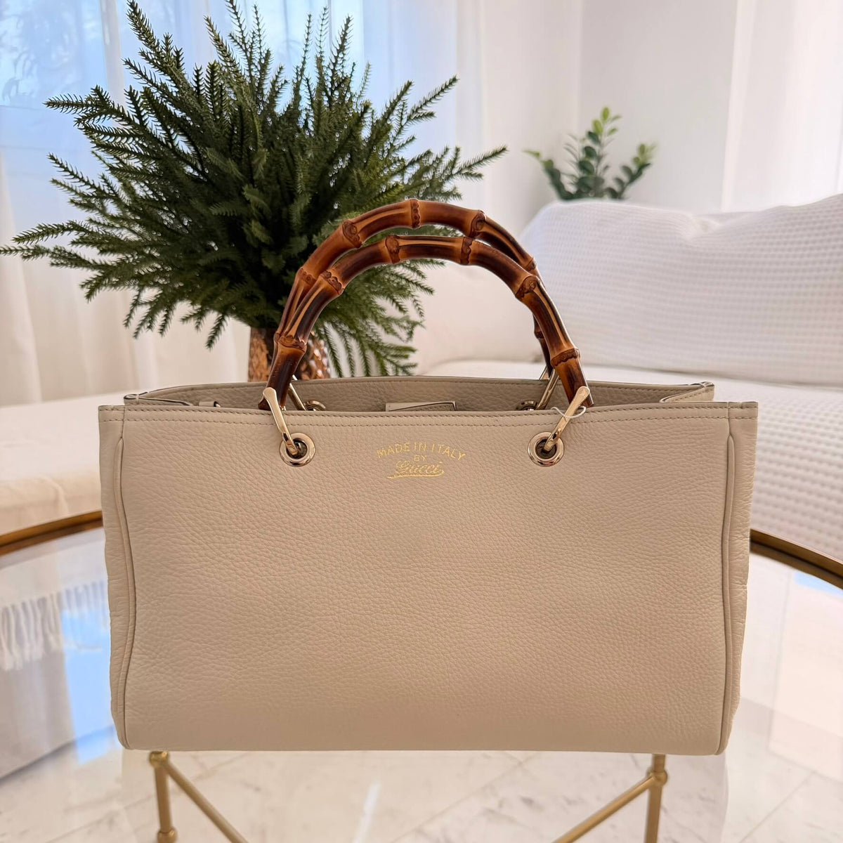 Gucci | Medium Calfskin Bamboo Shopper Satchel