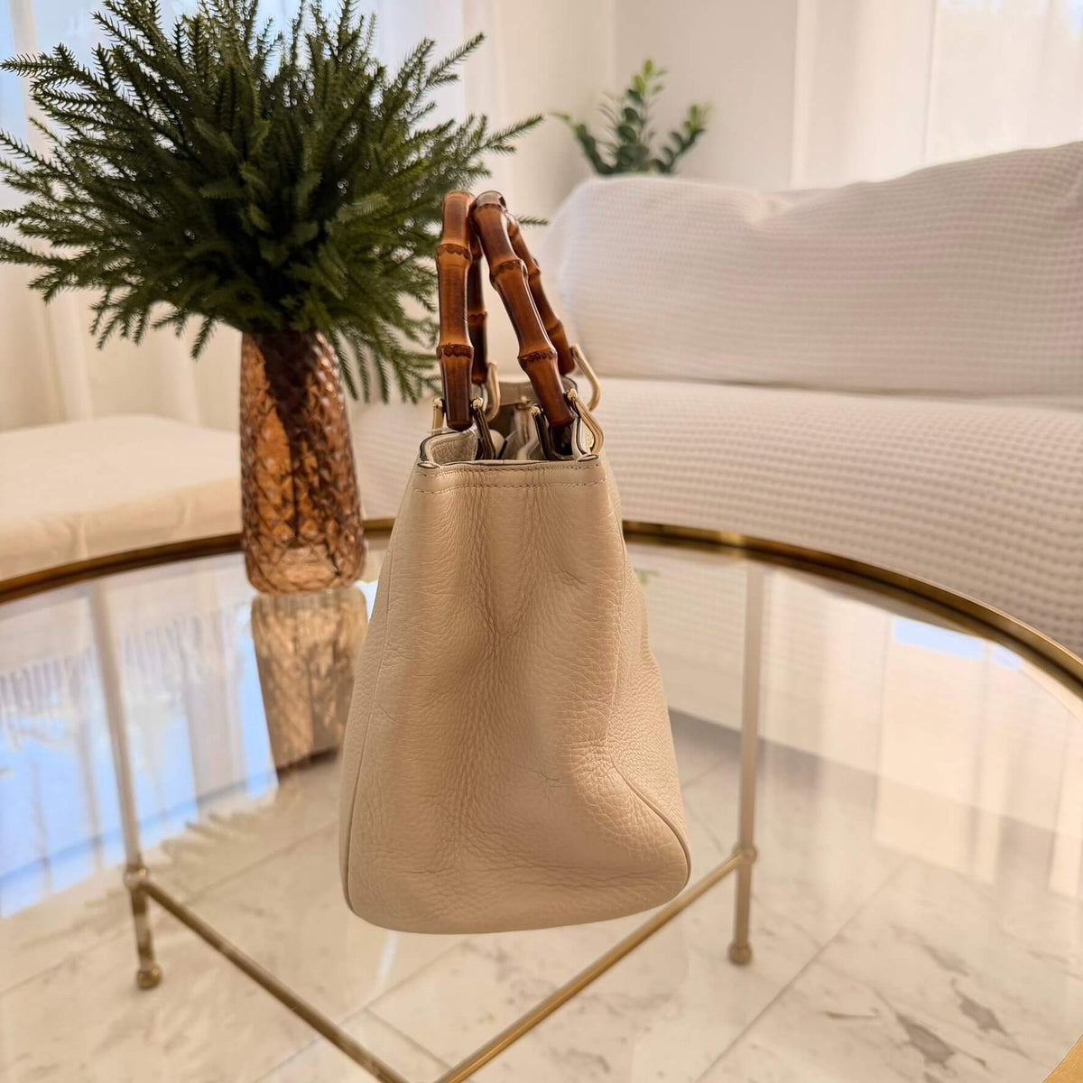 Gucci | Medium Calfskin Bamboo Shopper Satchel