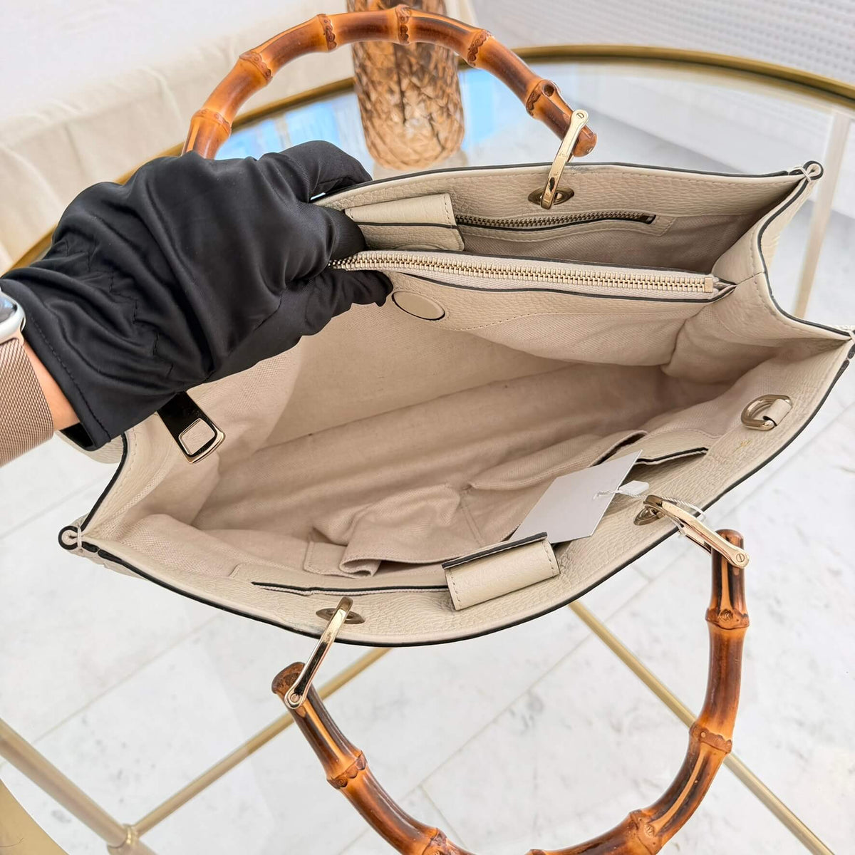 Gucci | Medium Calfskin Bamboo Shopper Satchel