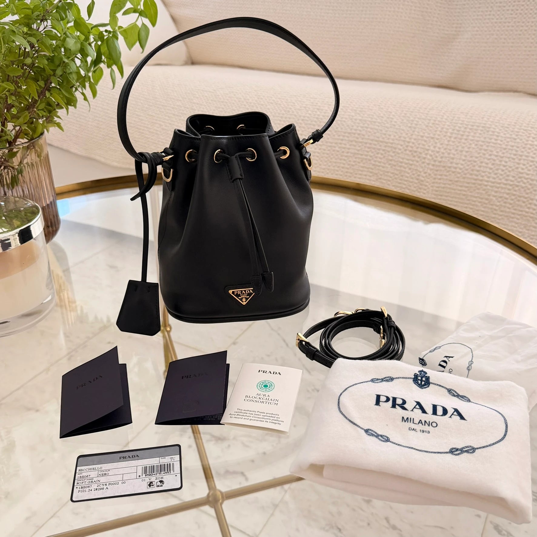 Prada | Leather bucket bag